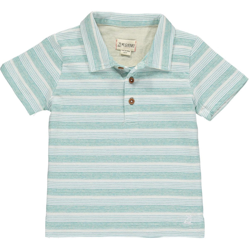 Admiral Polo - Aqua Textured Stripe