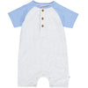 Afloat Block Henley Romper | Grey & Navy