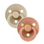 BIBS Pacifier 2 Pack | Vanilla + Peach | Round