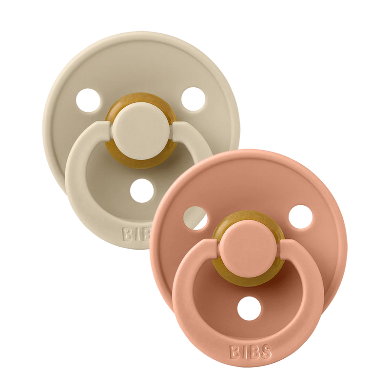 BIBS Pacifier 2 Pack | Vanilla + Peach | Round