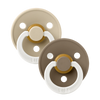 BIBS Pacifier 2 PK Vanilla Glow + Dark Oak Glow | Round