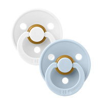 BIBS Pacifier 2 Pack | White/Baby Blue