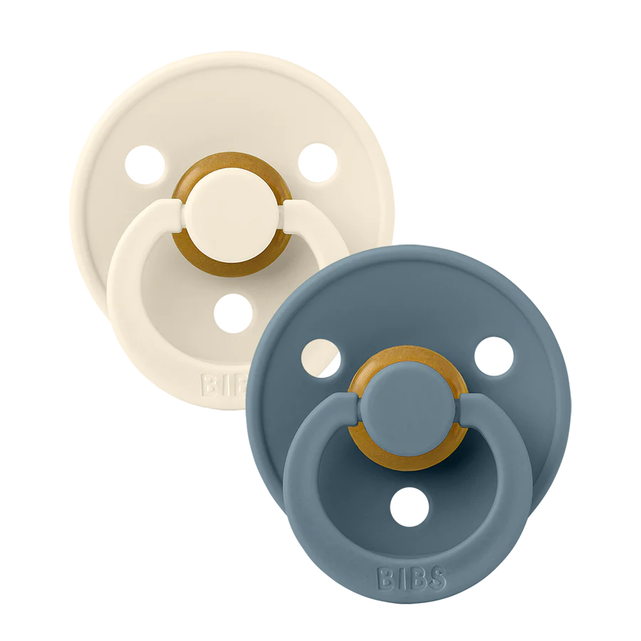 BIBS Pacifier 2 Pack | Ivory + Petrol | Round