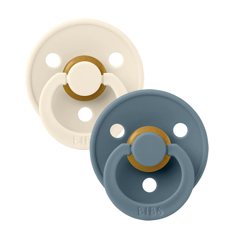 BIBS Pacifier 2 Pack | Ivory + Petrol | Round