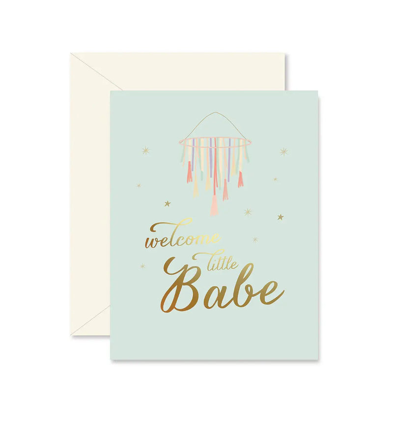 Welcome Little Babe Tassels Card
