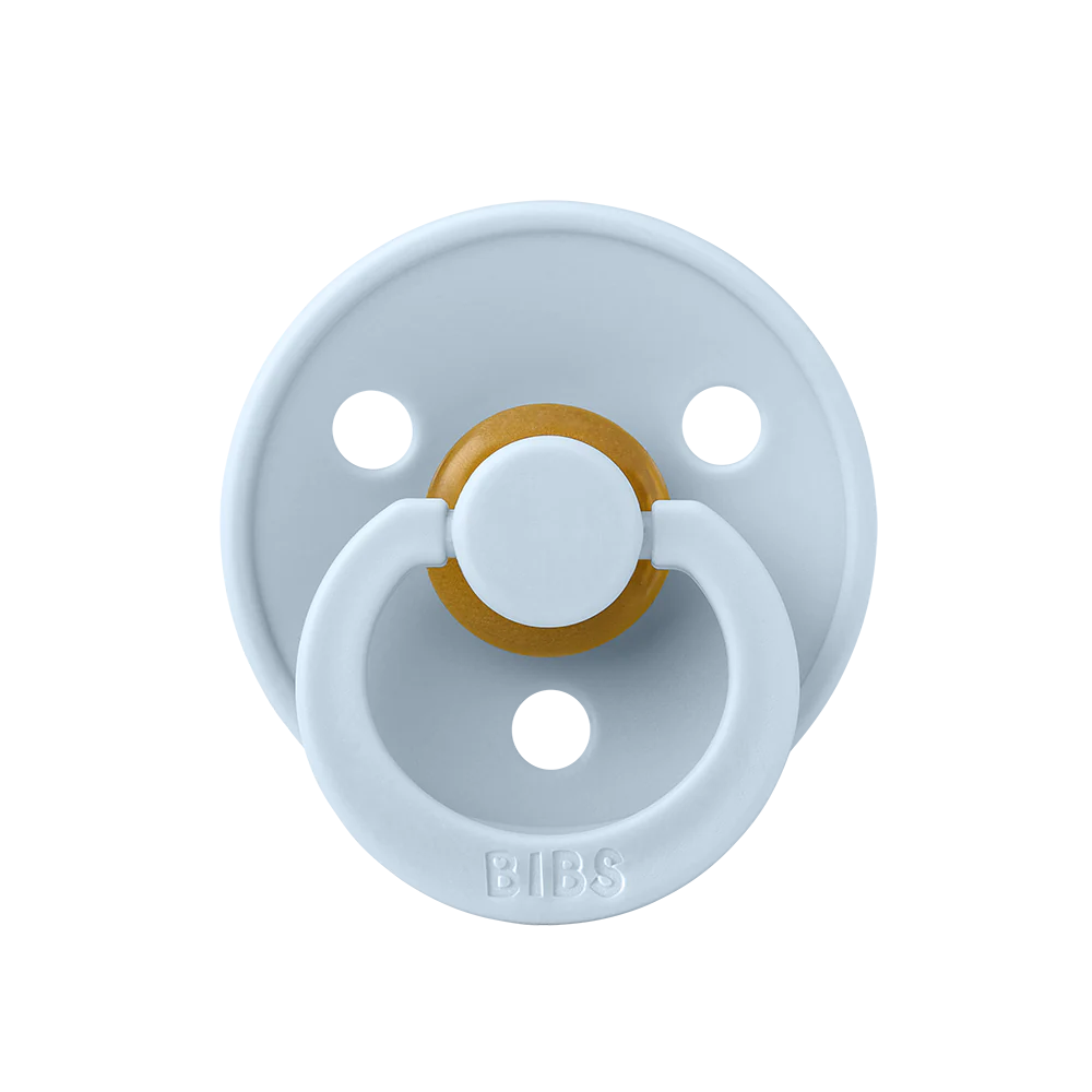 BIBS Pacifier 2 Pack | White/Baby Blue