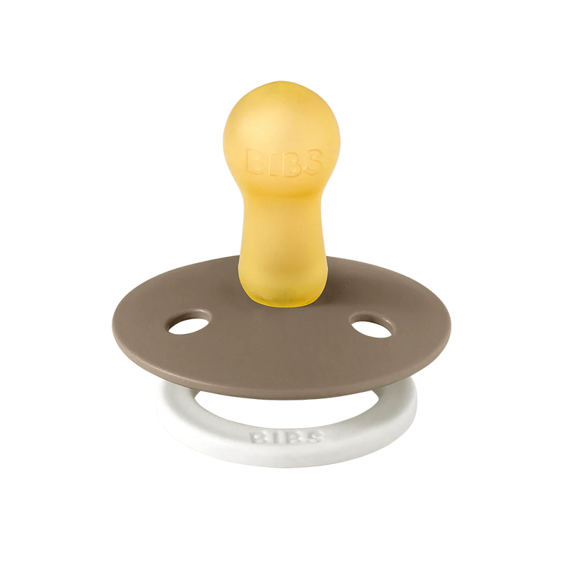 BIBS Pacifier 2 PK Vanilla Glow + Dark Oak Glow | Round