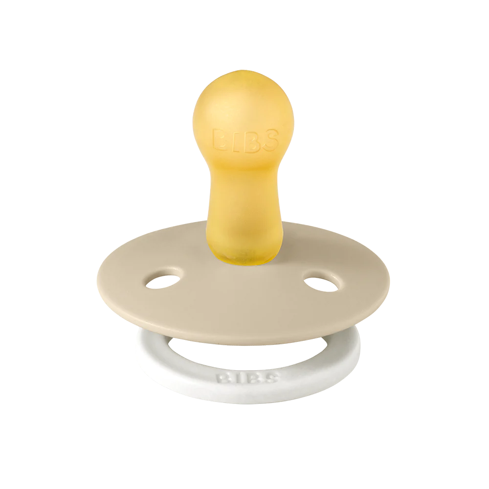 BIBS Pacifier 2 PK Vanilla Glow + Dark Oak Glow | Round