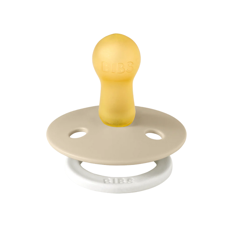 BIBS Pacifier 2 PK Vanilla Glow + Dark Oak Glow | Round