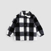 Black and White Checkered Sherpa Jacket