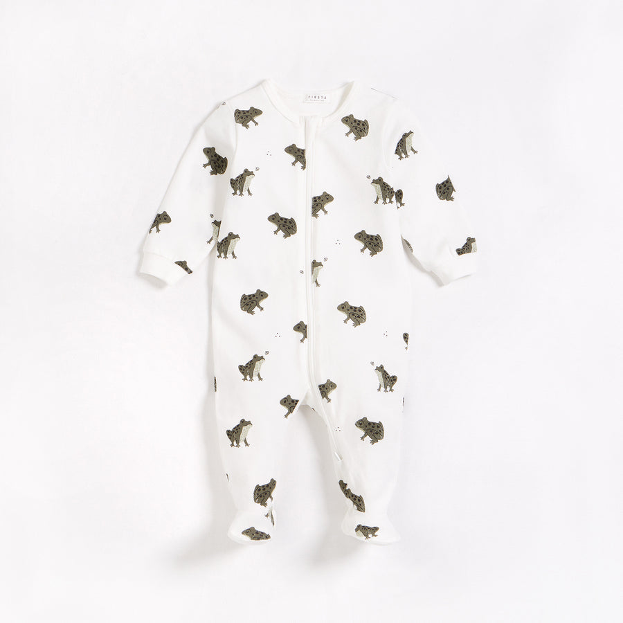 Pond Frog Print on Off-White Sleeper