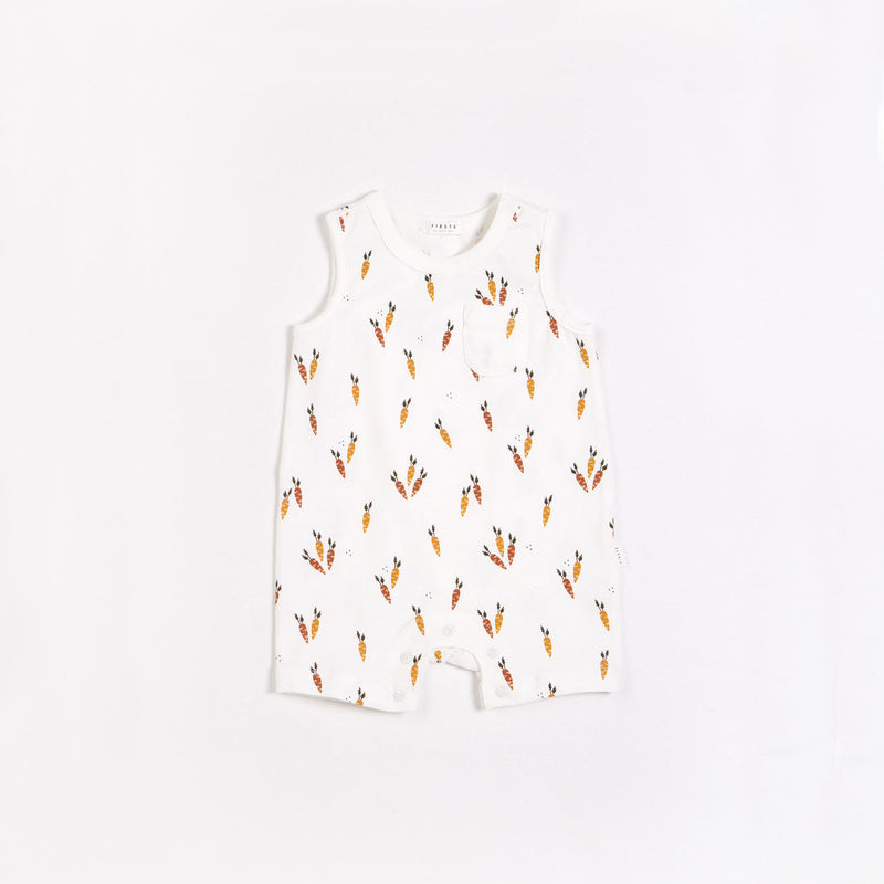 Carrots Print on Sleeveless Romper
