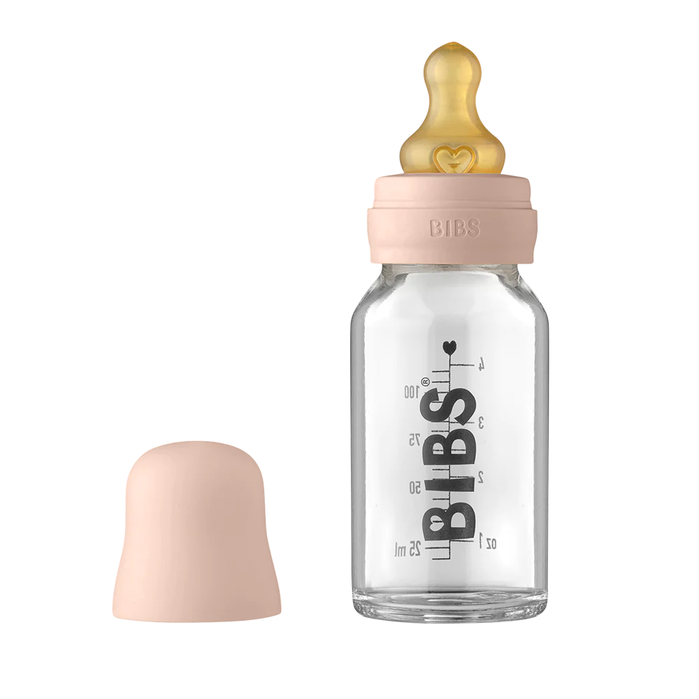 BIBS Baby Glass Bottle Complete Set - 110ml | Blush