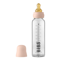 BIBS Baby Glass Bottle Complete Set - 225ml | Blush