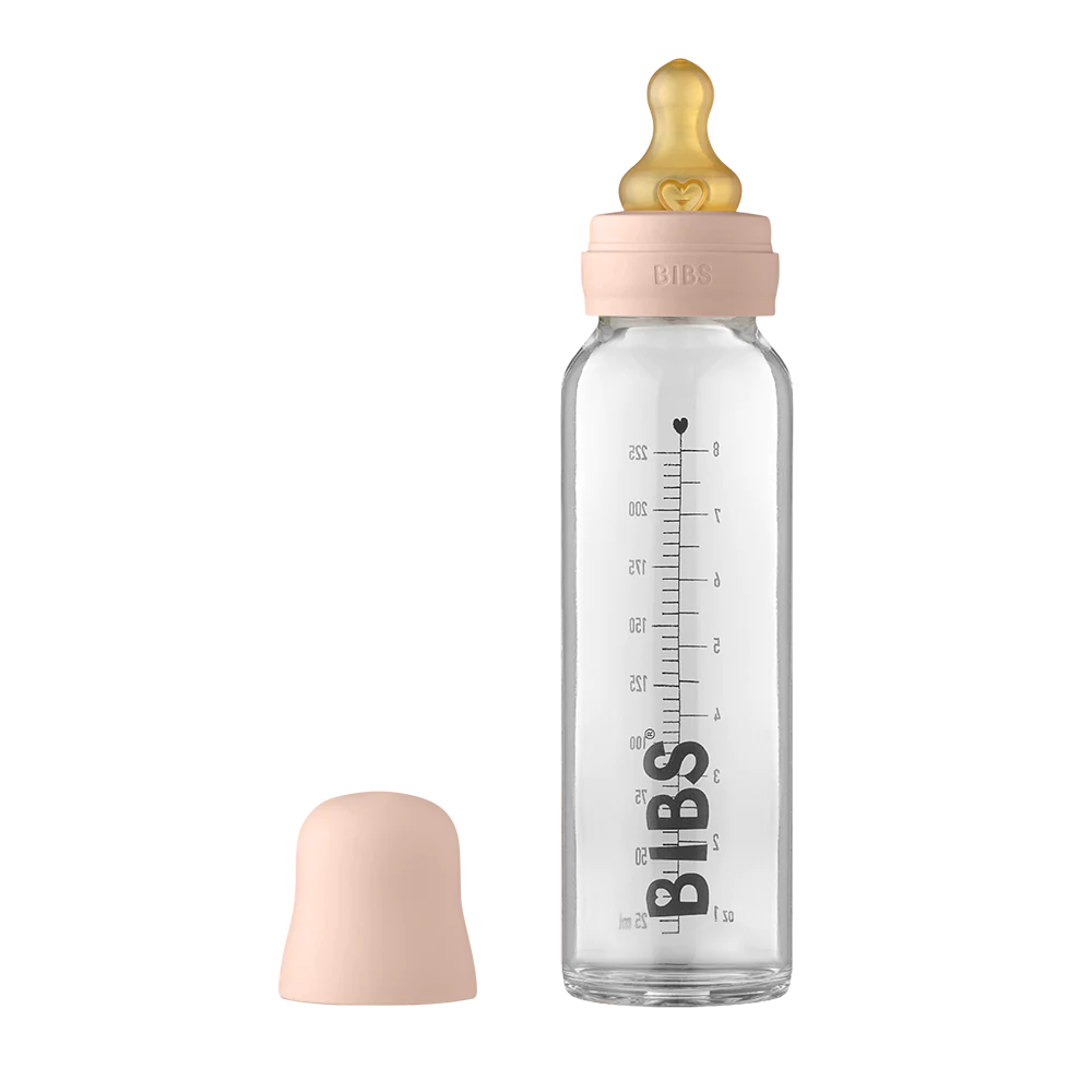 BIBS Baby Glass Bottle Complete Set - 225ml | Blush