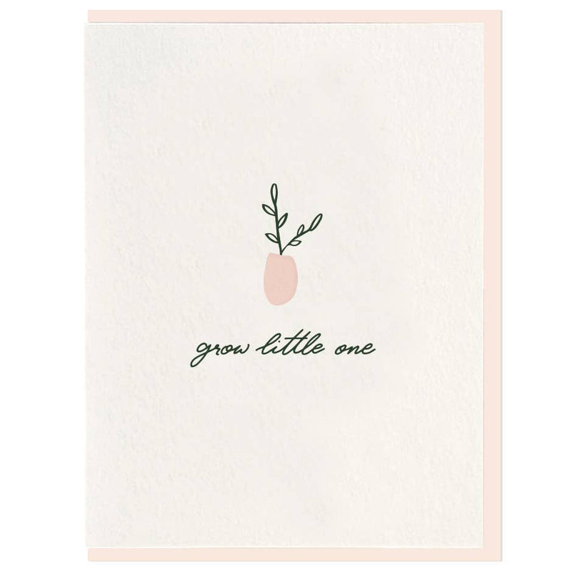 Grow Little One - Letterpress Baby Greeting Card