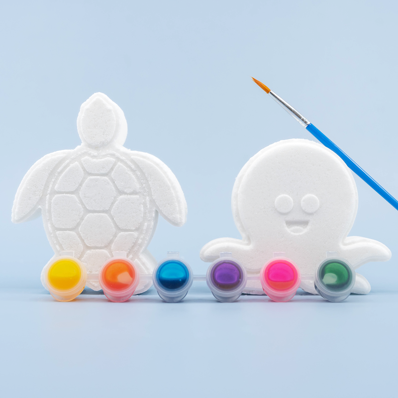 Bath Bomb Gift Set Paint Your Own Sea Turtle and Octopus - E
