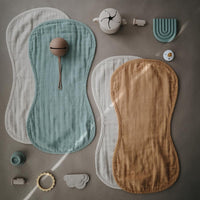 Muslin Burp Cloth Organic Cotton 2-Pack (Fall Yellow/Fog)