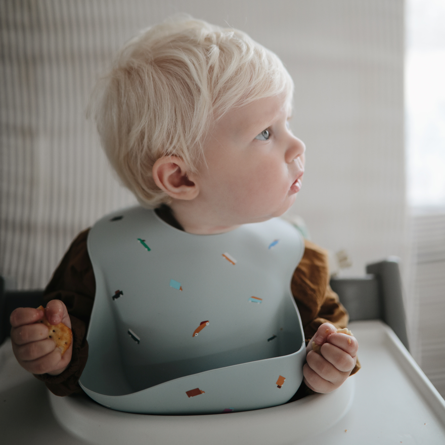 Silicone Baby Bib | Retro Cars