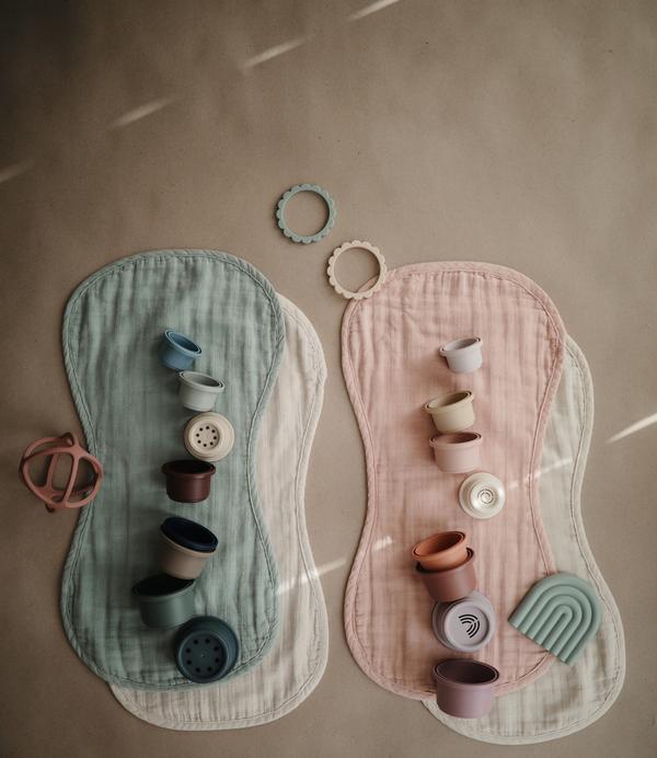 2-Pack Muslin Burp Cloth - Roman Green/Fog