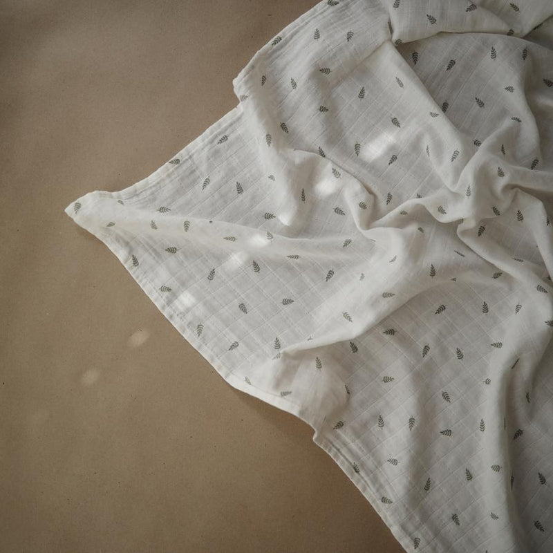 Muslin Swaddle Blanket - Leaves