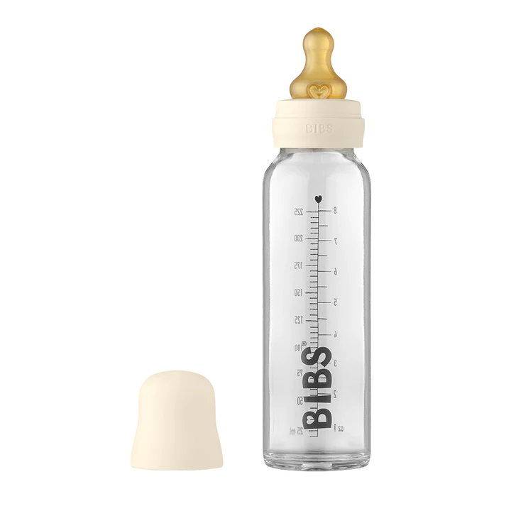BIBS Baby Glass Bottle Complete Set - 8oz Ivory