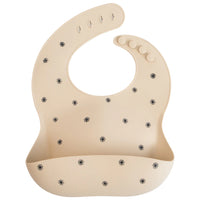 Silicone Baby Bib | Black Daisy