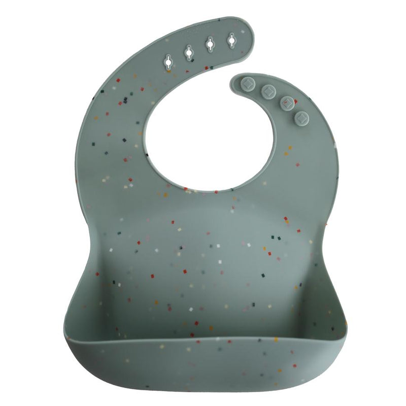 Silicone Baby Bib | Cambridge Blue Confetti