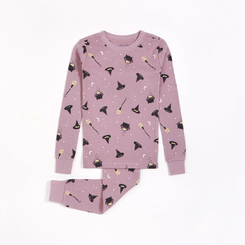 Bewitched Glow in Dark Print on Mauve PJ Set