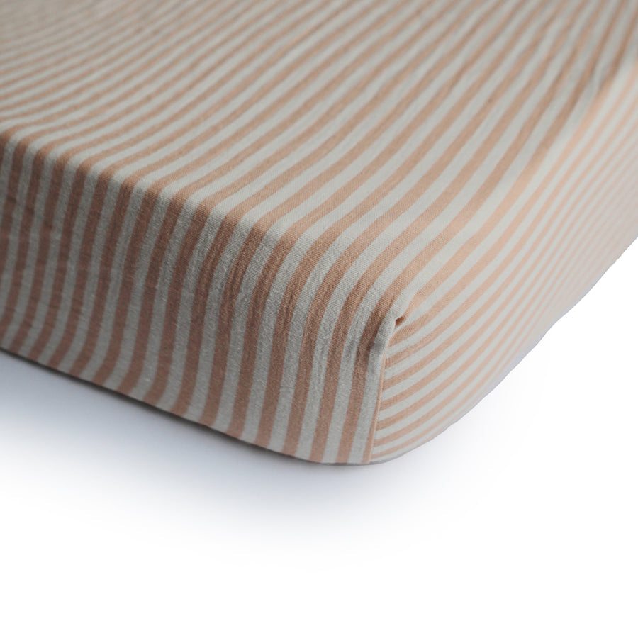 Extra Soft Muslin Crib Sheet - Natural Stripe