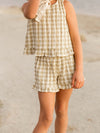 Cardiff Ruffle Short || Butter Gingham
