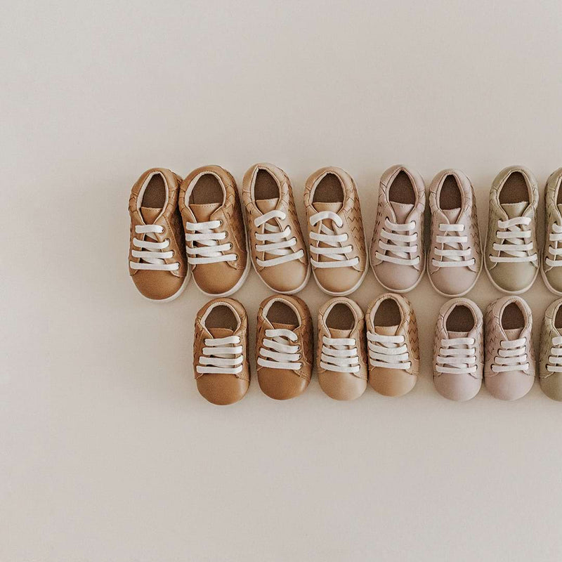 Leather Woven Sneaker | Hard Sole | Rust