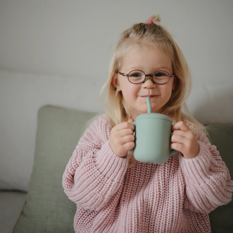 Training Cup + Straw - Cambridge Blue