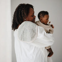 Muslin Burp Cloth 2-pack | Green Paisley/Fog