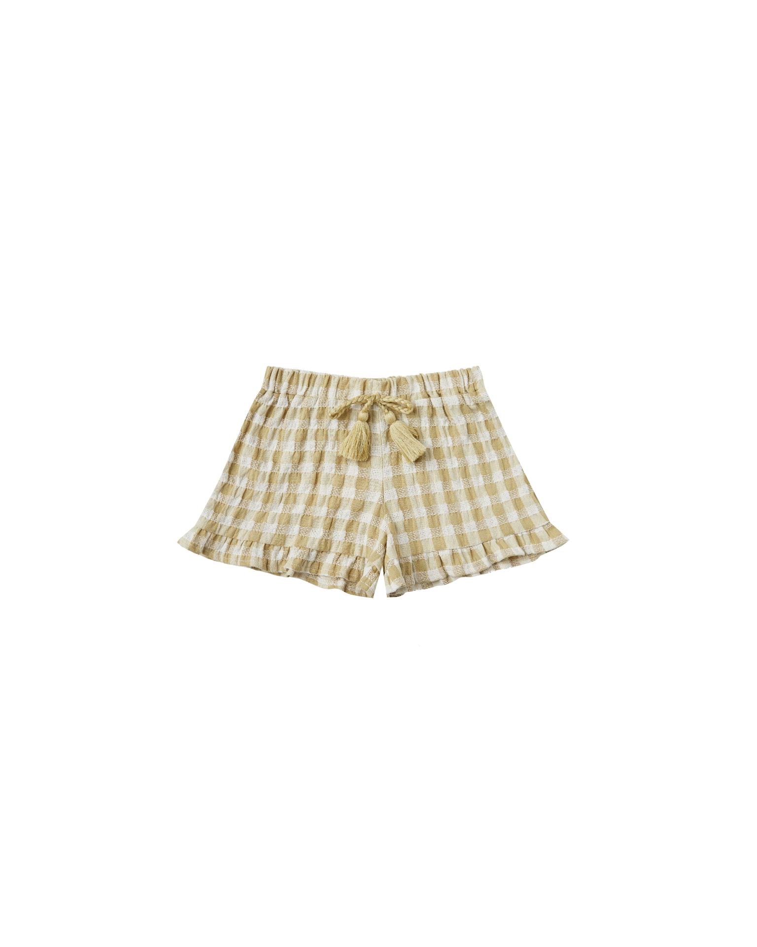 Cardiff Ruffle Short || Butter Gingham