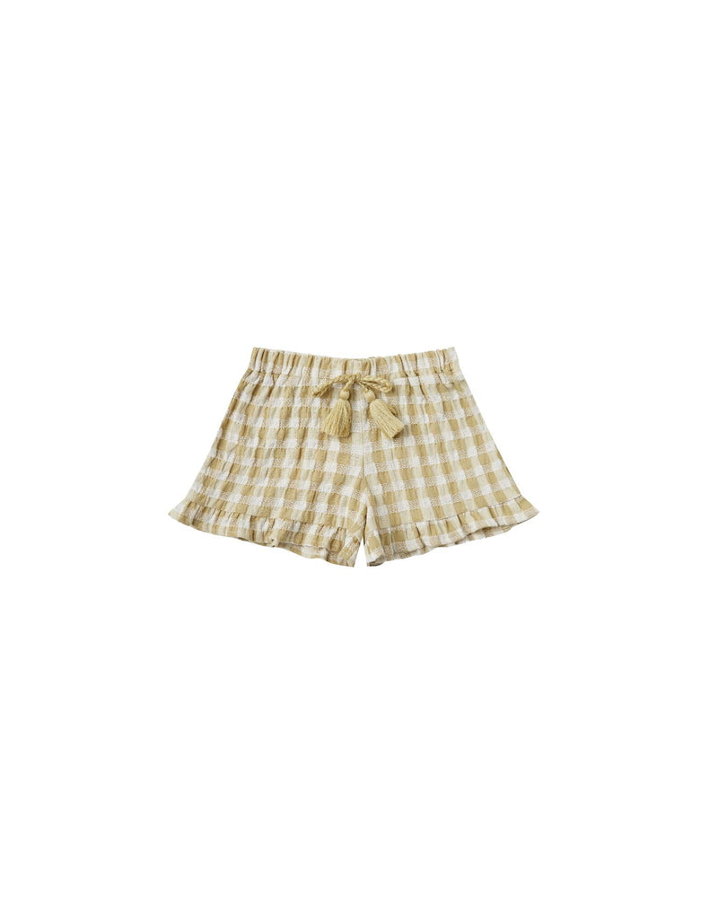 Cardiff Ruffle Short || Butter Gingham