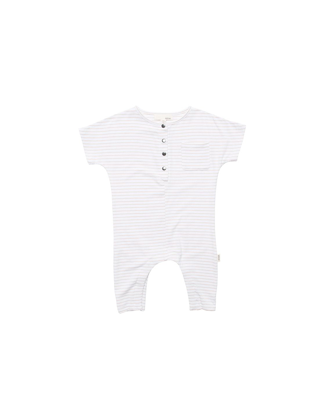 The O.G. Bamboo Romper - Biscotti Stripe