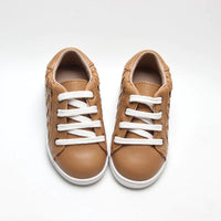 Leather Woven Sneaker | Hard Sole | Rust
