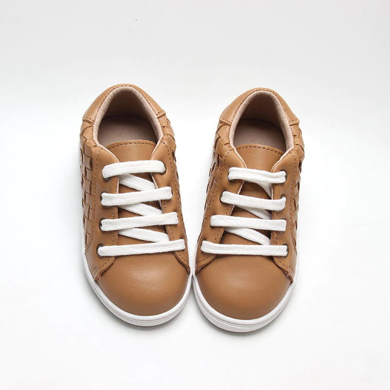 Leather Woven Sneaker | Hard Sole | Rust
