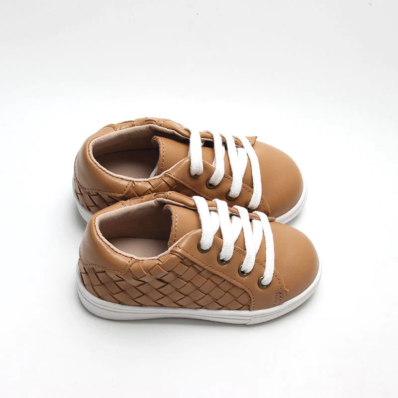 Leather Woven Sneaker | Hard Sole | Rust