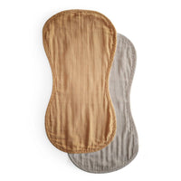Muslin Burp Cloth Organic Cotton 2-Pack (Fall Yellow/Fog)