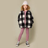 Black and White Checkered Sherpa Jacket