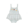 Flower Romper | Light Blue Marl