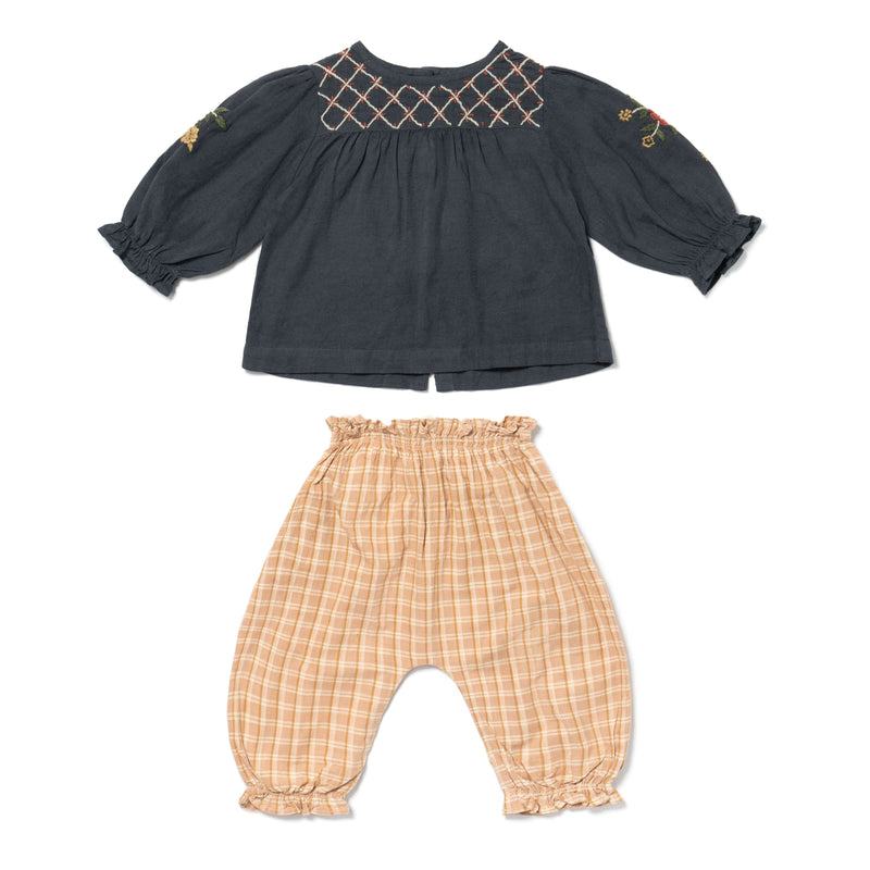 Baby Embroidered Set - Navy