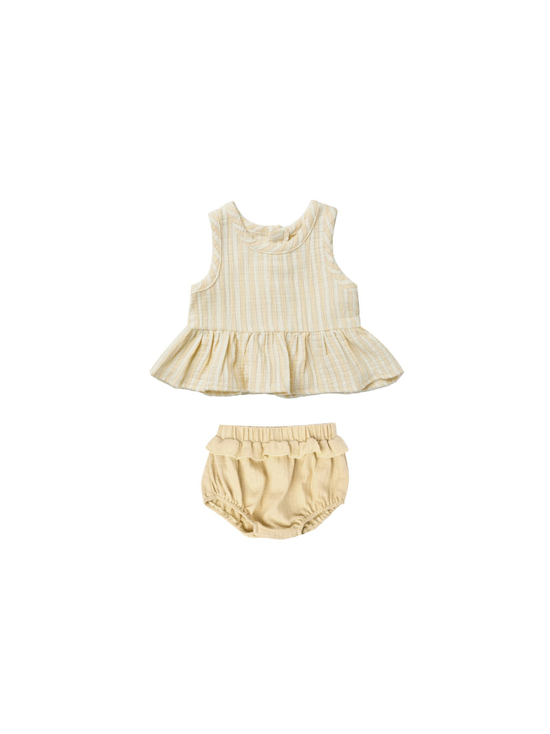 Sleeveless Peplum Set | Vintage Stripe