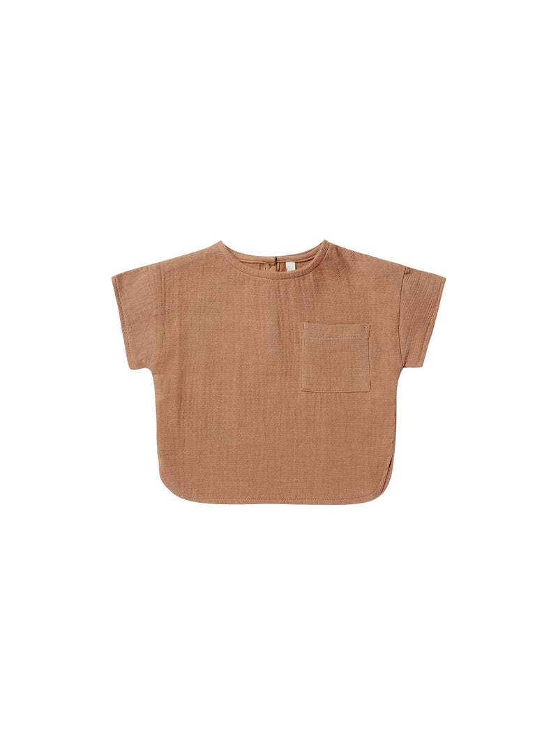 Woven Boxy Top | Clay