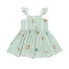 Pinafore Dress | Minty Green Print