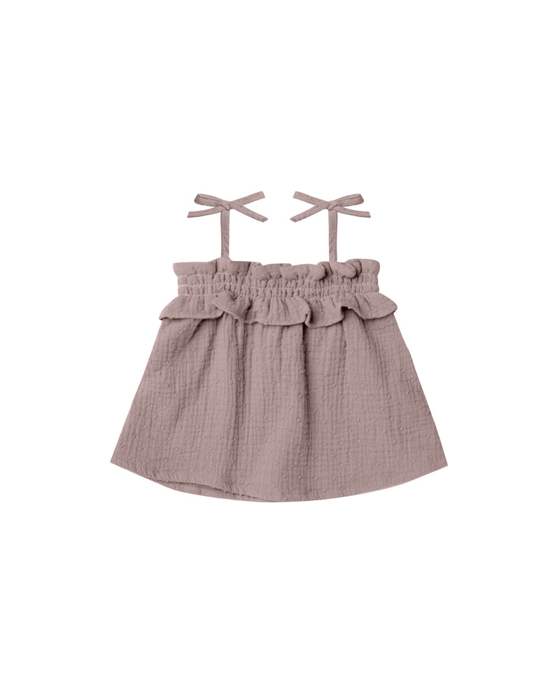 Ruffle Tube Top || Purple