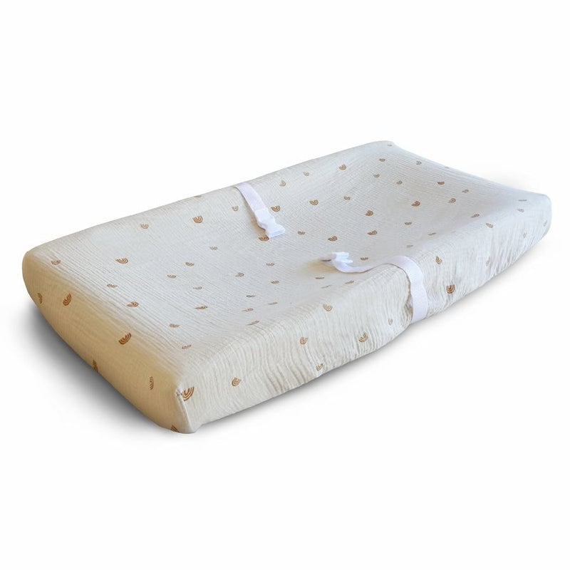 Muslin Changing Pad Cover - Rainbows