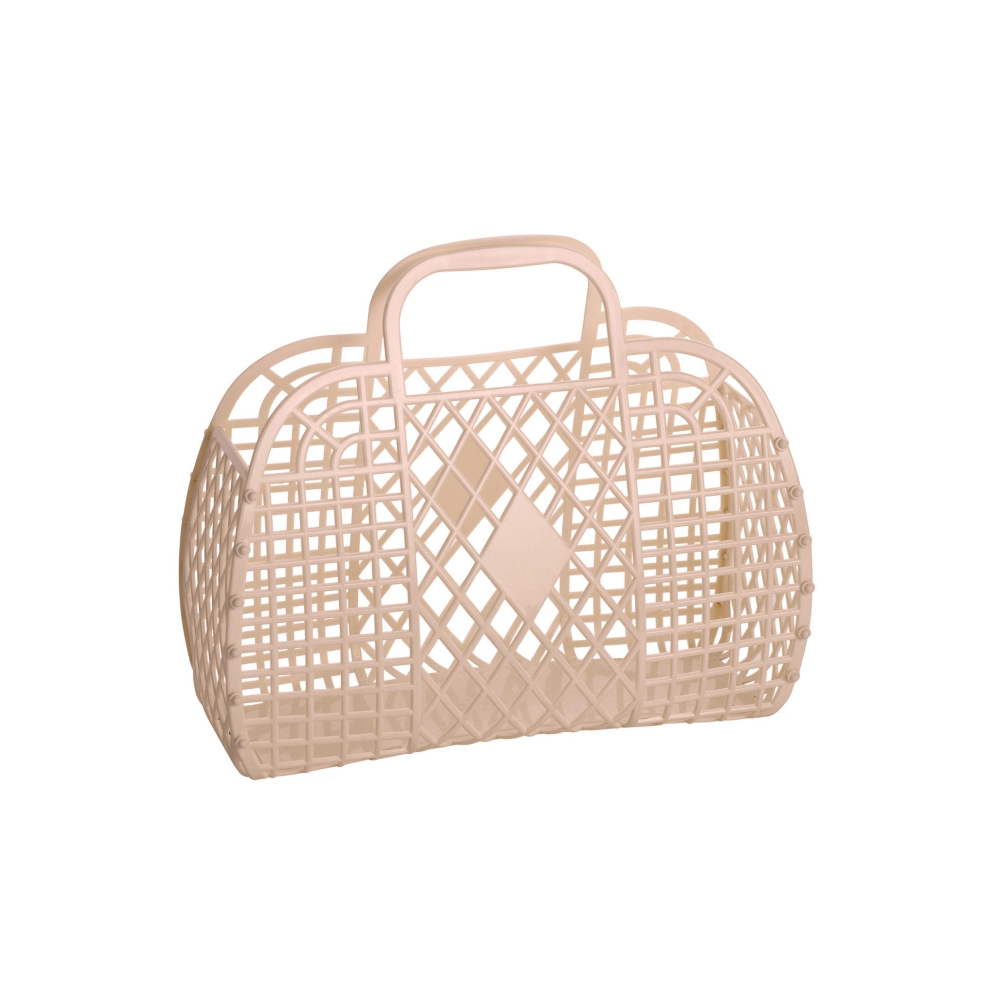 Small Retro Basket - Latte